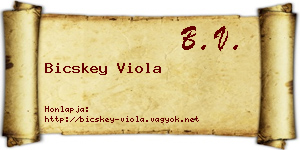 Bicskey Viola névjegykártya